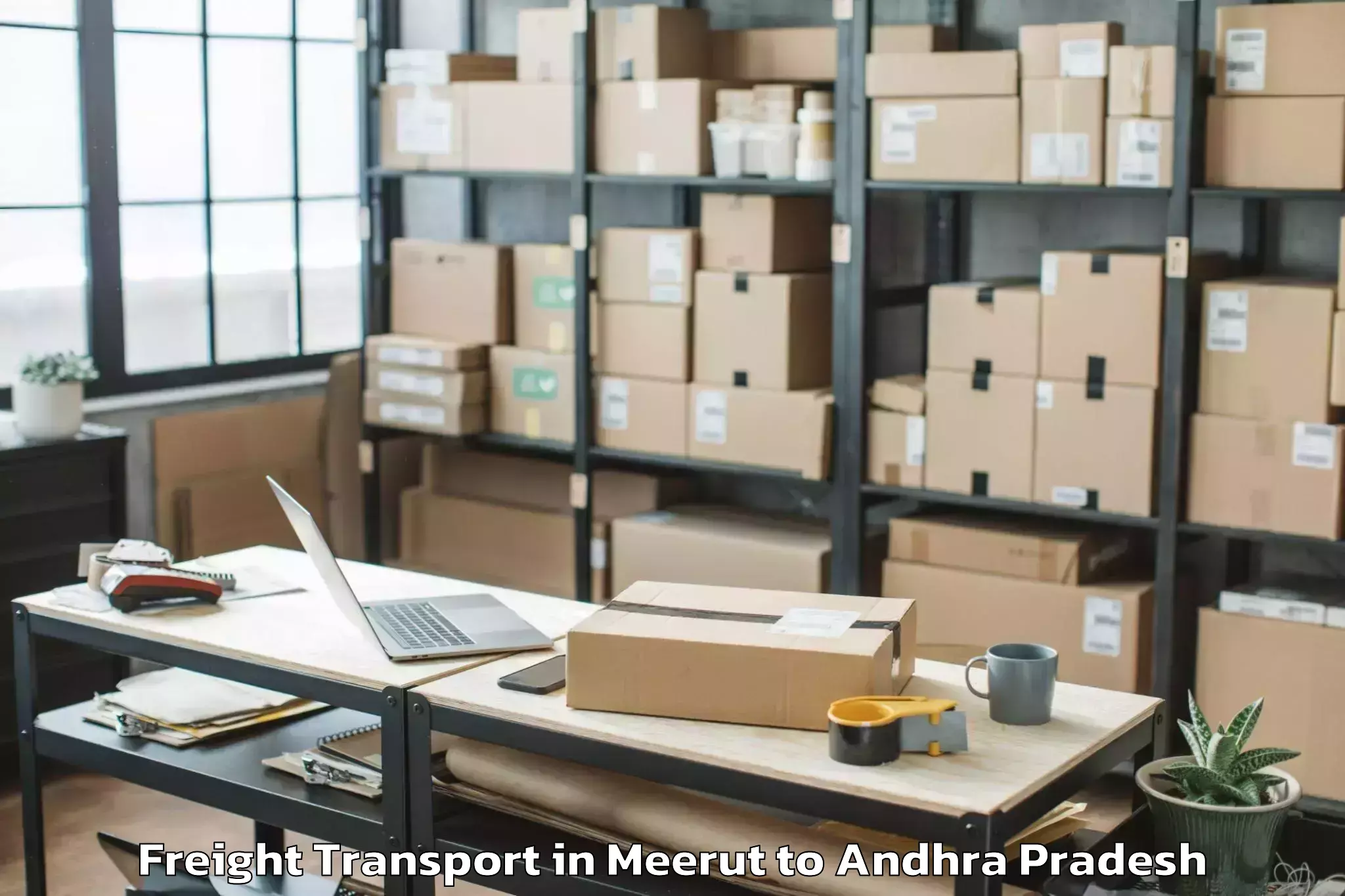 Book Meerut to Vignan University Guntur Freight Transport